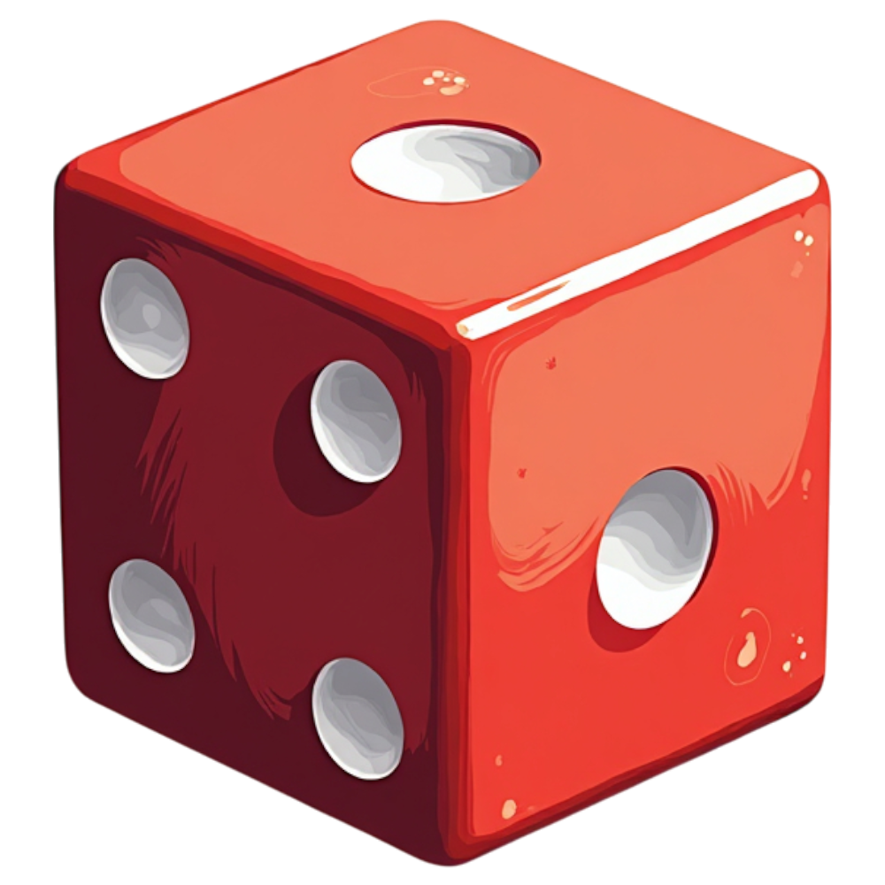Vibrant Red Die Illustration for Gaming, Chance, and Entertainment Concepts - National Dice Day 16