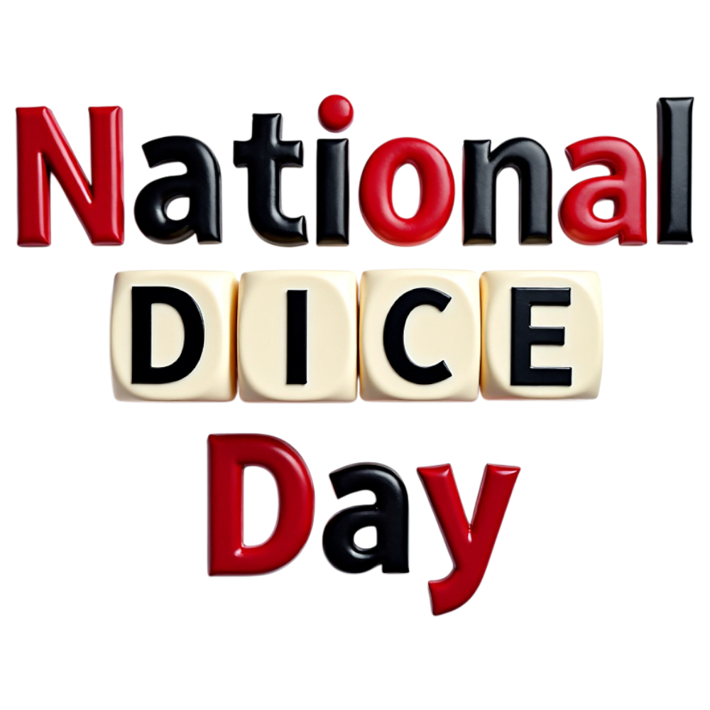 National Dice Day Typography for Gaming and Holiday Celebrations - National Dice Day 20