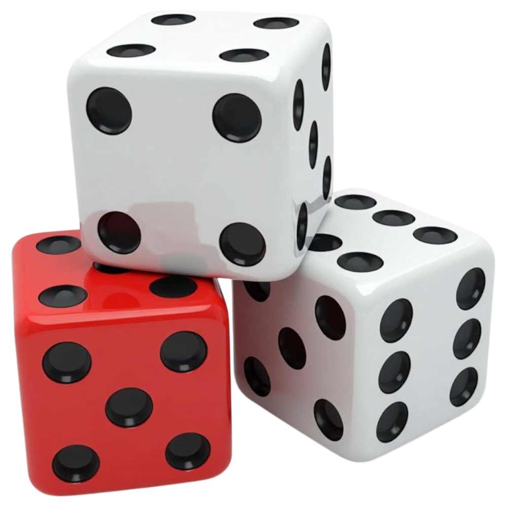 Stack of Three Dice - Red and White Gaming Cubes - National Dice Day 4