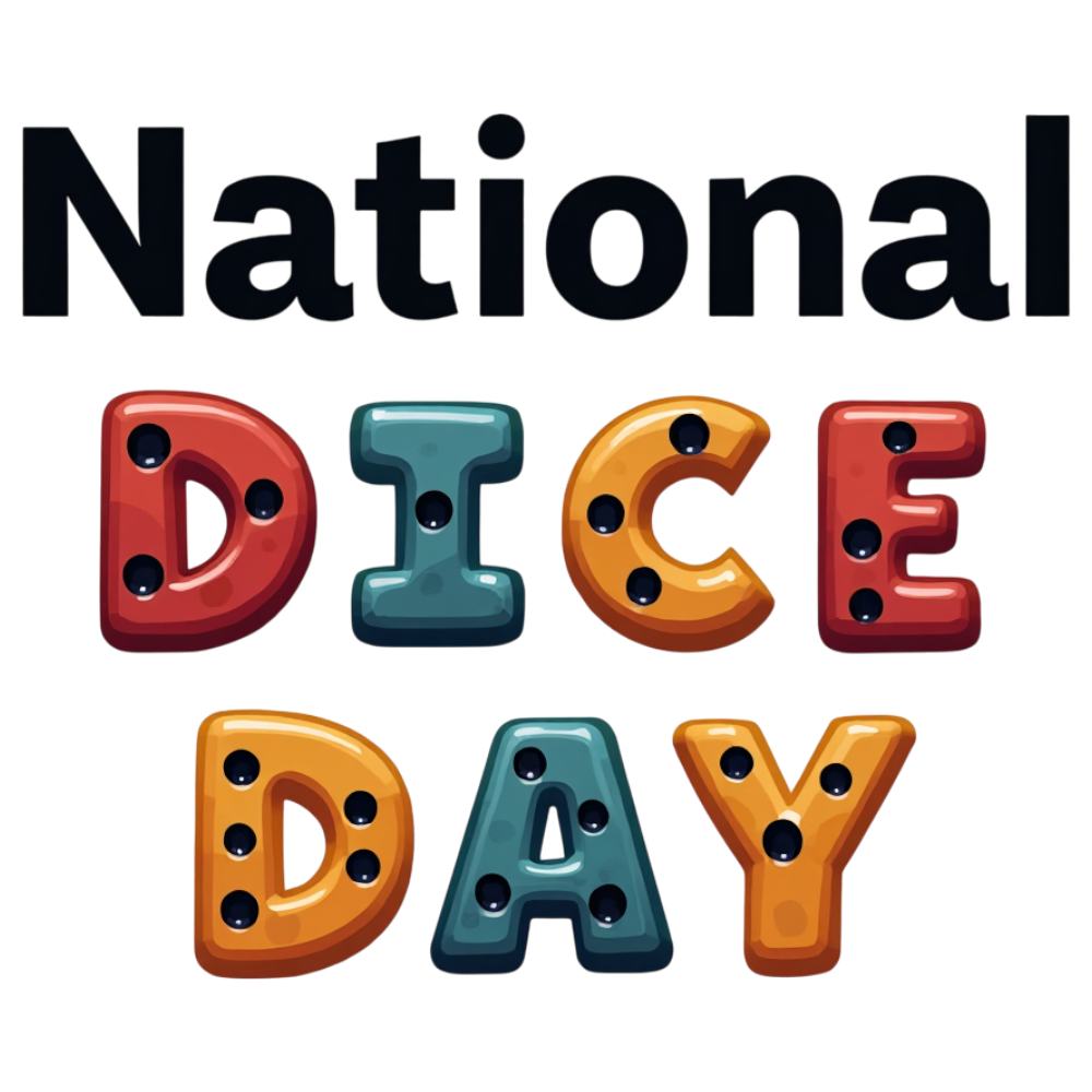 National Dice Day Colorful Celebration Typography - National Dice Day 6