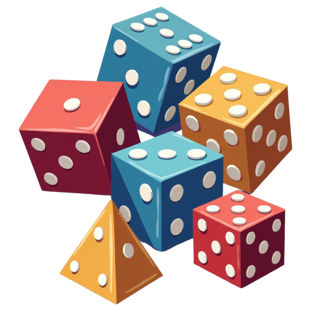 Vibrant Gaming Dice Cluster on Black Background - National Dice Day 9