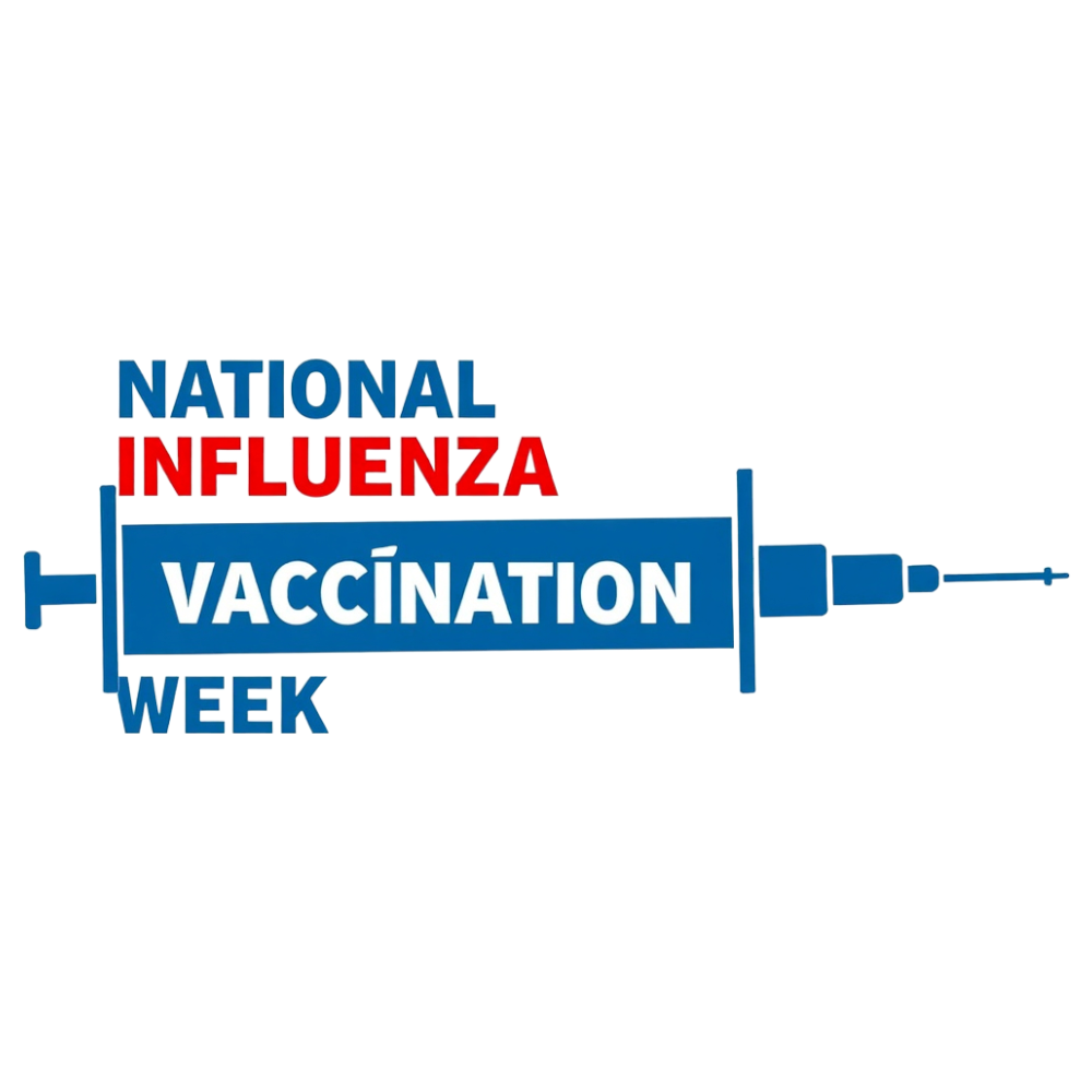 National Influenza Vaccination Week Campaign Graphic with Syringe Illustration - National Influenza Vaccination Week 1