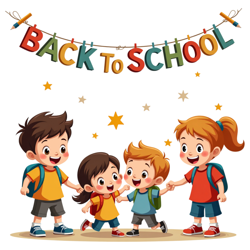Back to School Kids Banner Illustration with Happy Students & Backpacks - National Skip School Day 2