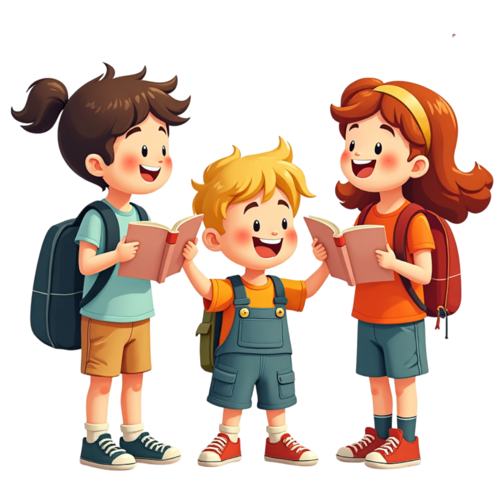 Smiling School Children Reading Books Together - National Skip School Day 22