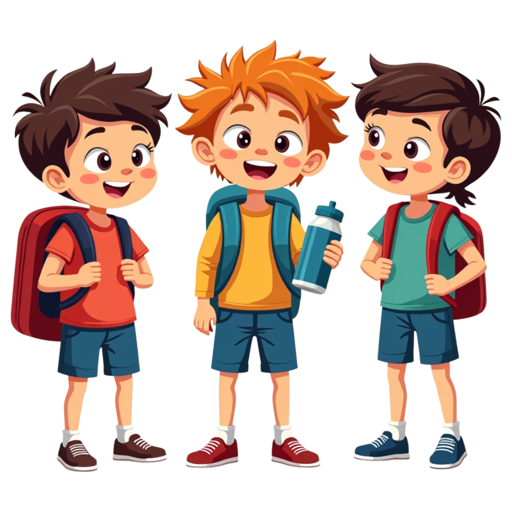 Happy Young Schoolchildren with Backpacks - Friends Ready for Learning Adventure - National Skip School Day 23