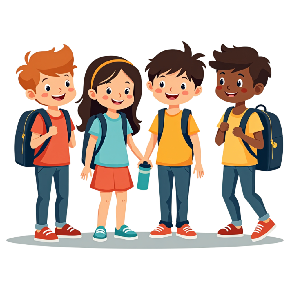 Diverse Group of Young Students with Backpacks Smiling for School and Learning - National Skip School Day 5