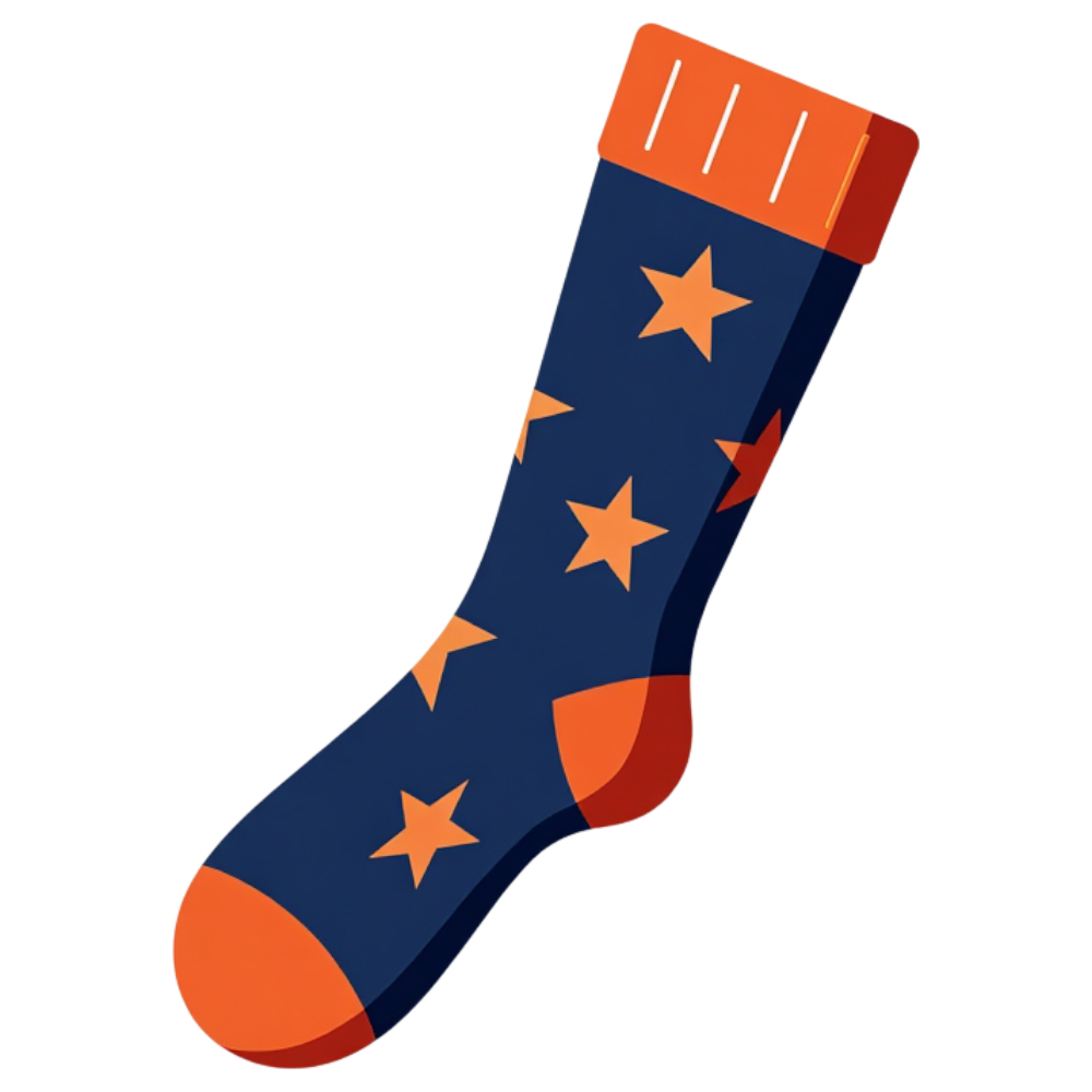 Star Patterned Sock Vector Illustration - National Sock Day 12