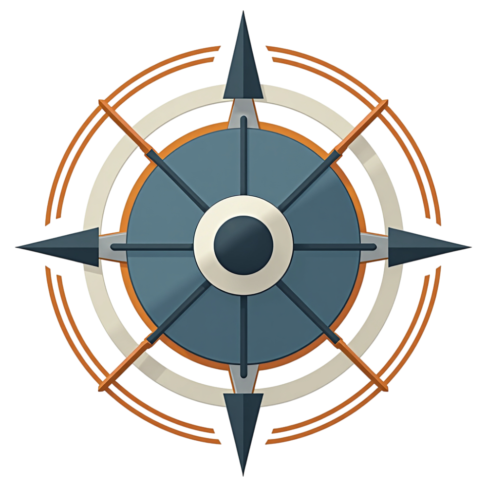 Modern Compass Rose Icon: Directional Guidance, Navigation, Travel, Exploration, and Strategic Pathfinding Symbol. - Skywarn Recognition Day 10