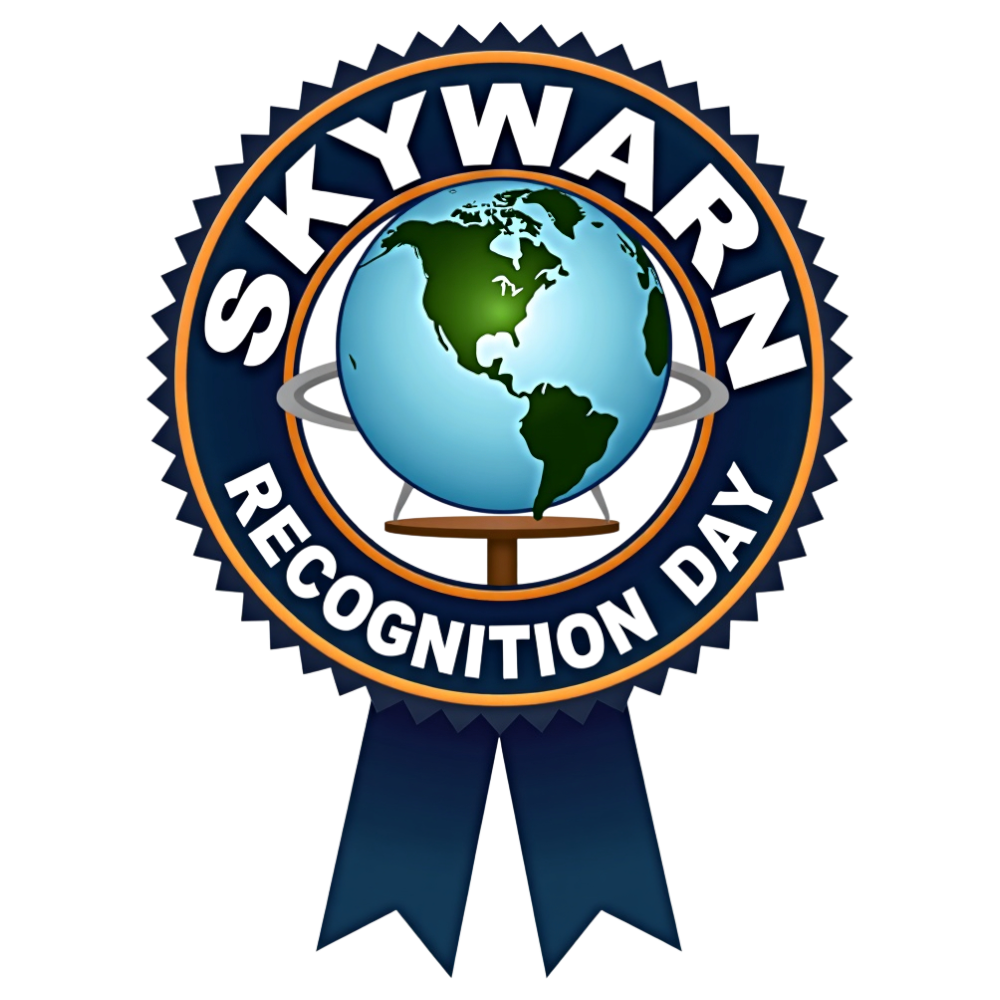 SKYWARN Recognition Day Emblem Globe Graphic for Weather Preparedness Community - Skywarn Recognition Day 13