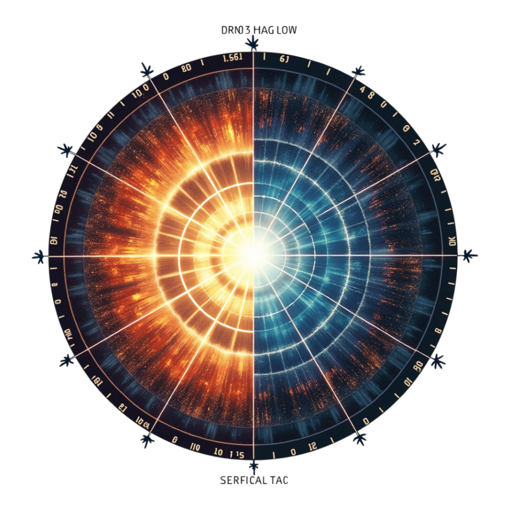 Dynamic Energy Spectrum Grid. Abstract Hot Cold Balance. Futuristic Technology & Data Visualization. - Skywarn Recognition Day 9