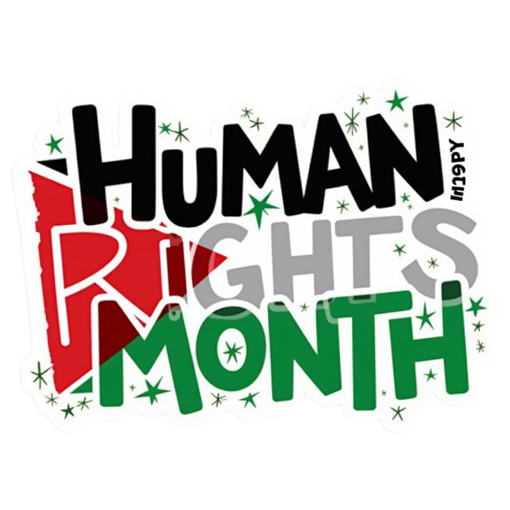 Human Rights Month Text Design with Palestinian Flag Colors and Green Stars - Universal Human Rights Month 11