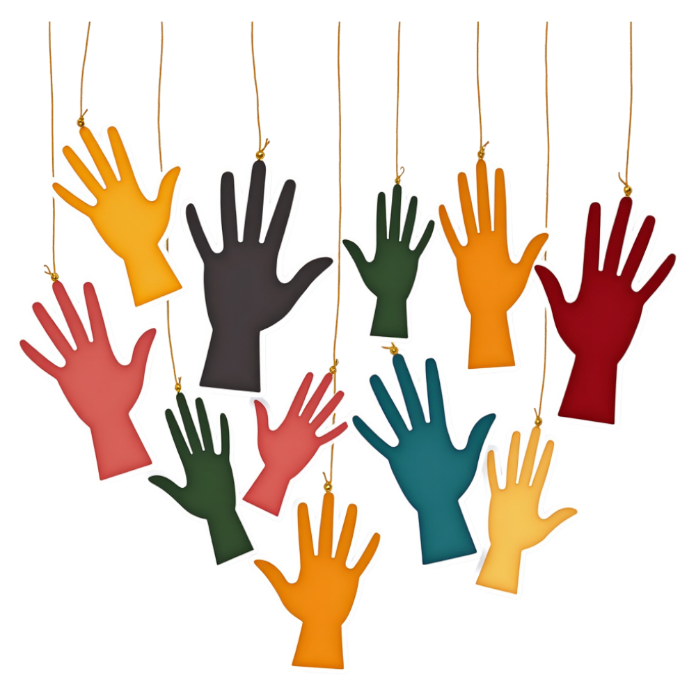 Diverse Paper Hands Hanging Display - Unity, Community, & Global Inclusion Concept - Universal Human Rights Month 15
