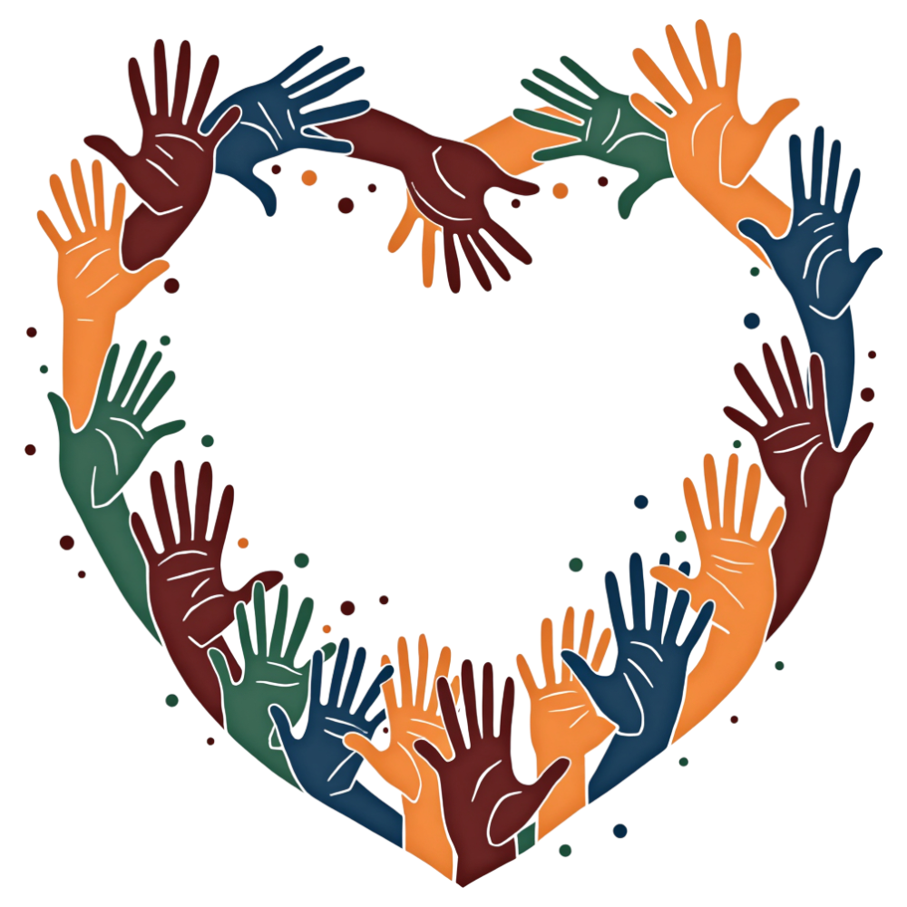 Diverse Hands Forming Heart - Unity, Community, and Support Concept - Universal Human Rights Month 17