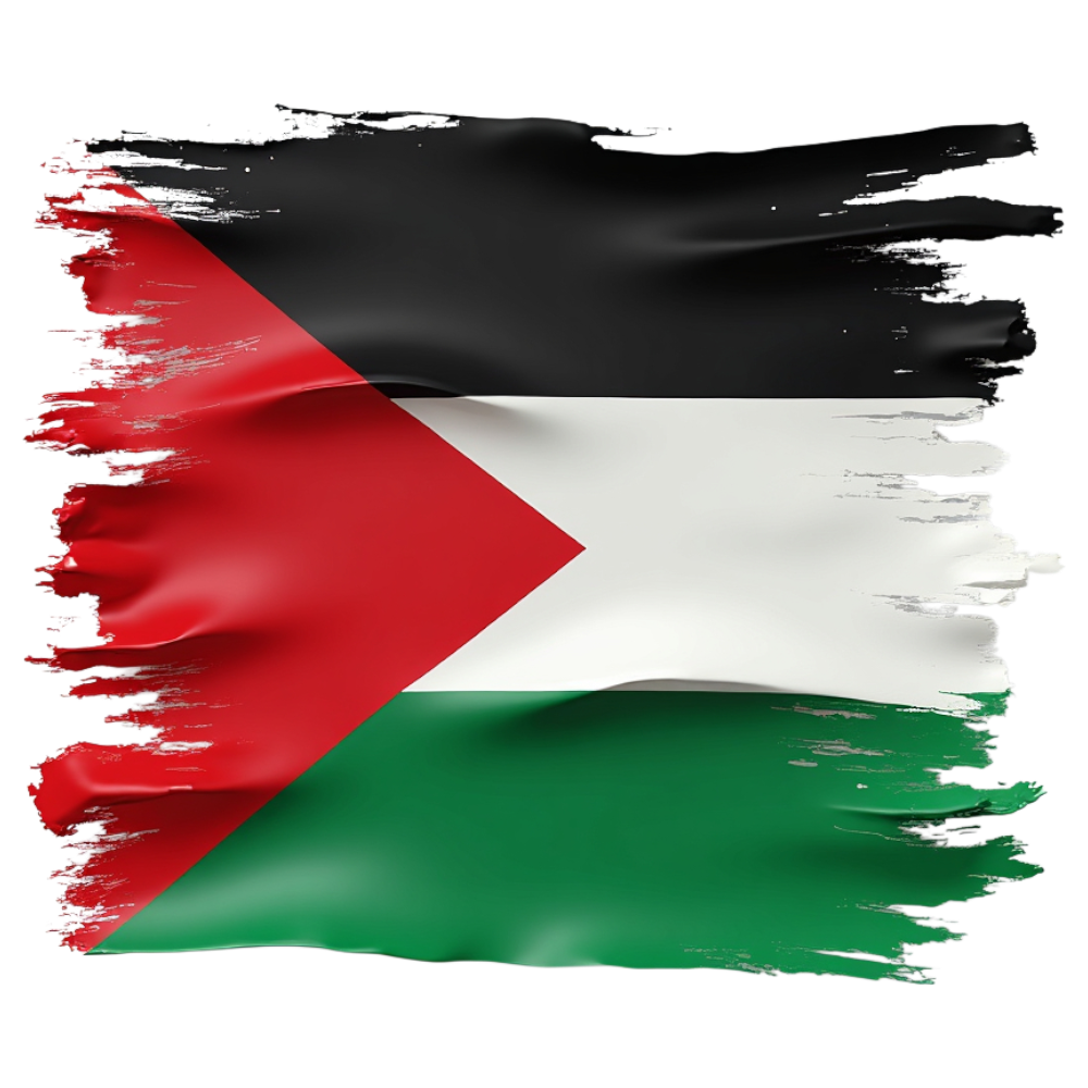 Distressed Palestinian Flag with Artistic Brushstroke Edges - Universal Human Rights Month 21