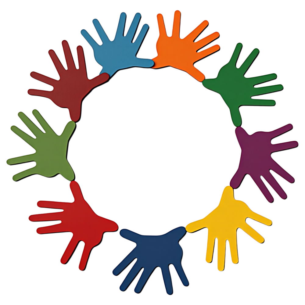 Diverse Colorful Hands in a Circle. Symbol of Community, Unity, and Inclusion. - Universal Human Rights Month 5