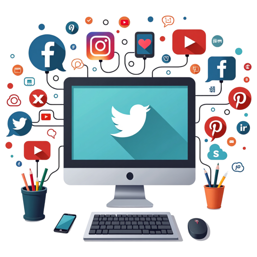 Social Media Network Connectivity and Digital Communication Concept - World Computer Literacy Day 20