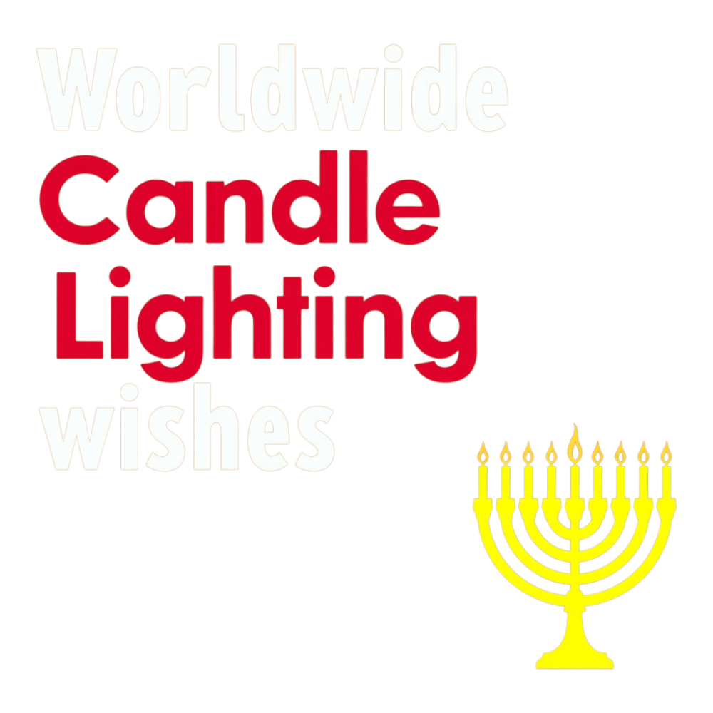 Worldwide Candle Lighting Wishes with Menorah - Jewish Festival of Lights Graphic - Worldwide Candle Lighting Day 15