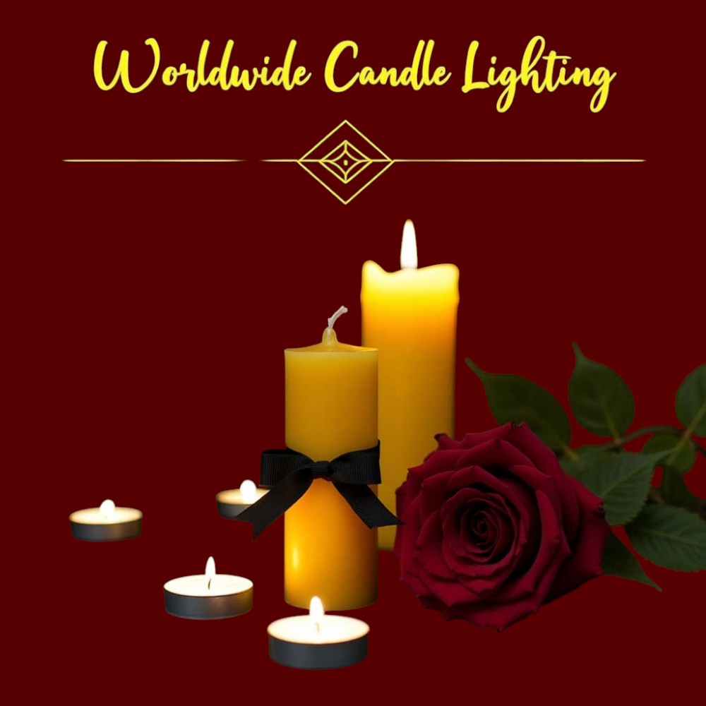 Worldwide Candle Lighting Event. Illuminated Candles, Red Rose, Remembrance, Hope & Solace. - Worldwide Candle Lighting Day 23