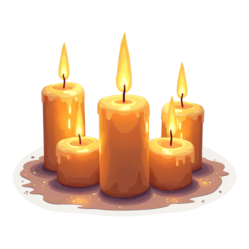 Candlelight Arrangement: Golden Flames and Dripping Wax - Worldwide Candle Lighting Day 3