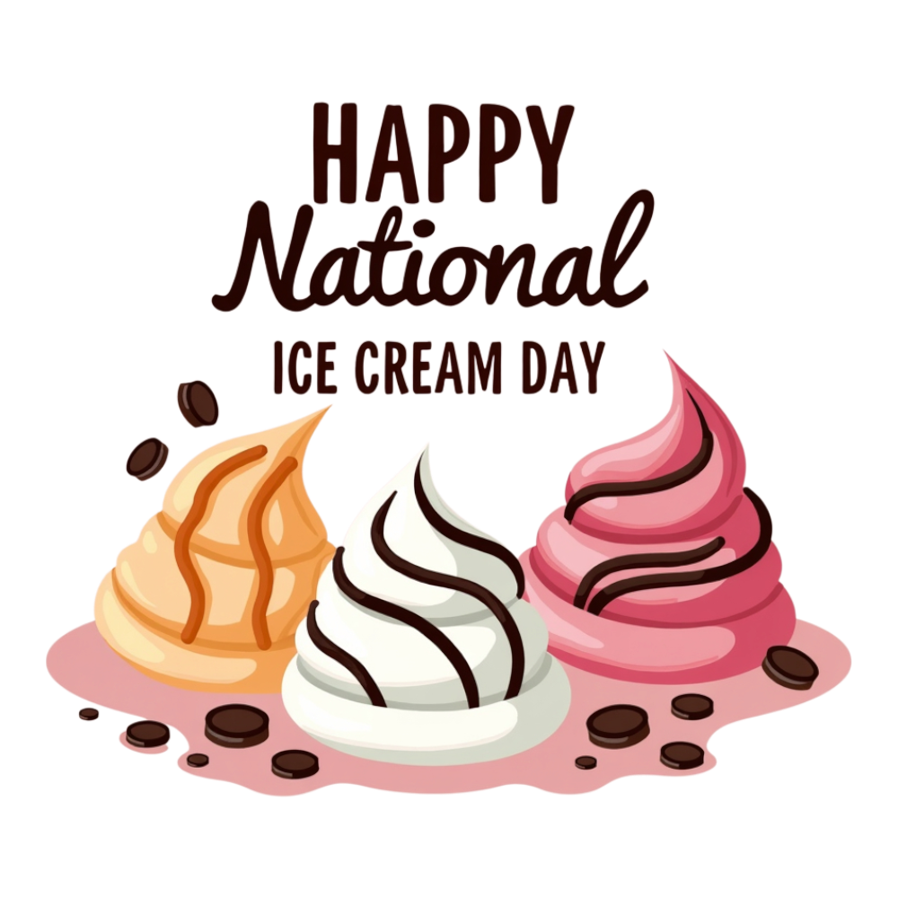 Happy National Ice Cream Day Illustration with Colorful Dessert Scoops & Toppings - National Ice Cream Day 12