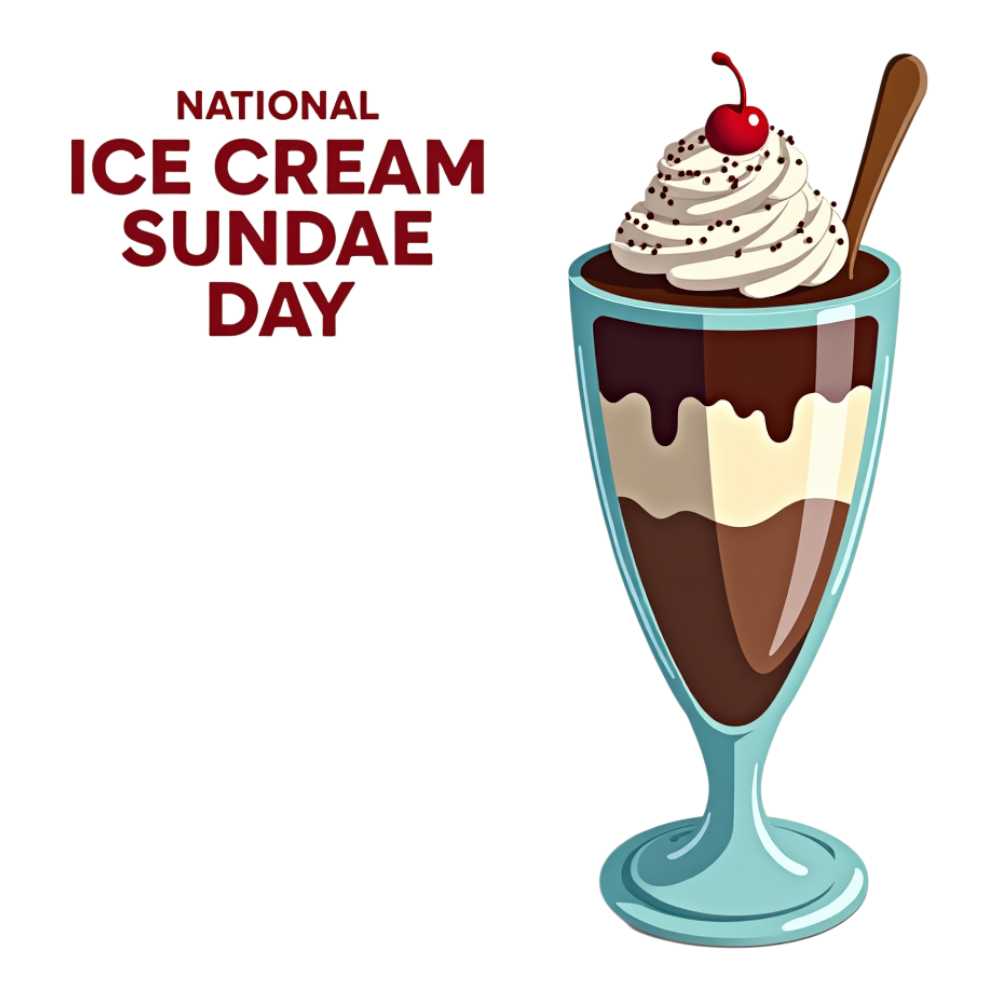 National Ice Cream Sundae Day Vector Illustration with Decadent Dessert - National Ice Cream Day 22