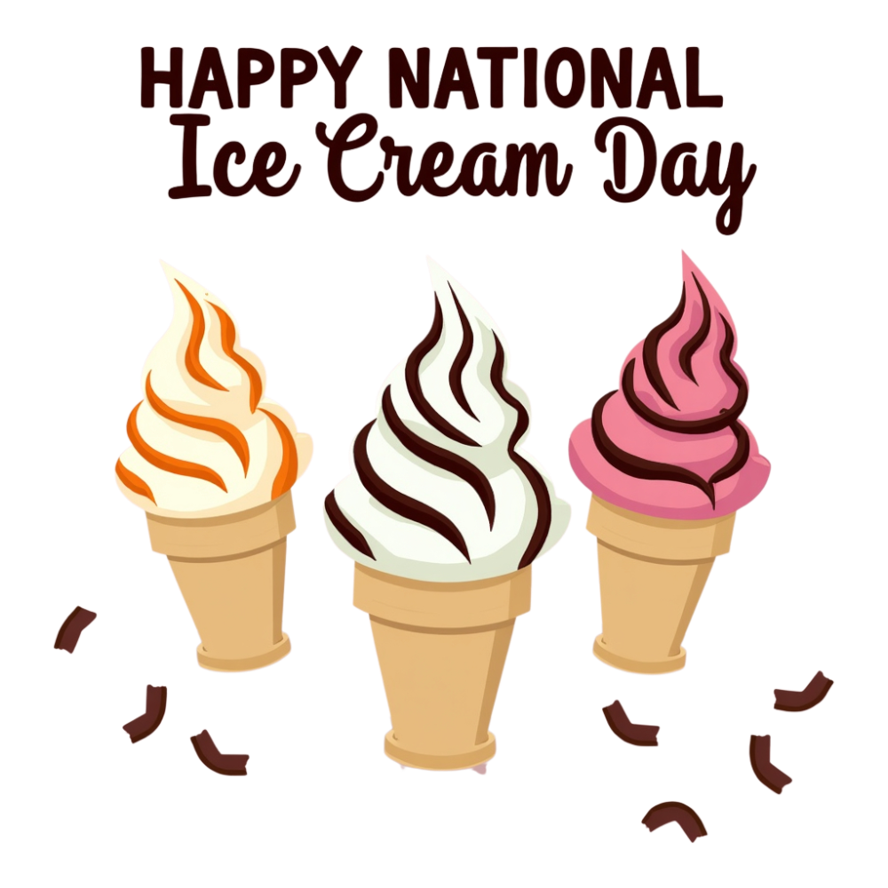 Happy National Ice Cream Day - Three Delicious Waffle Cones - National Ice Cream Day 9