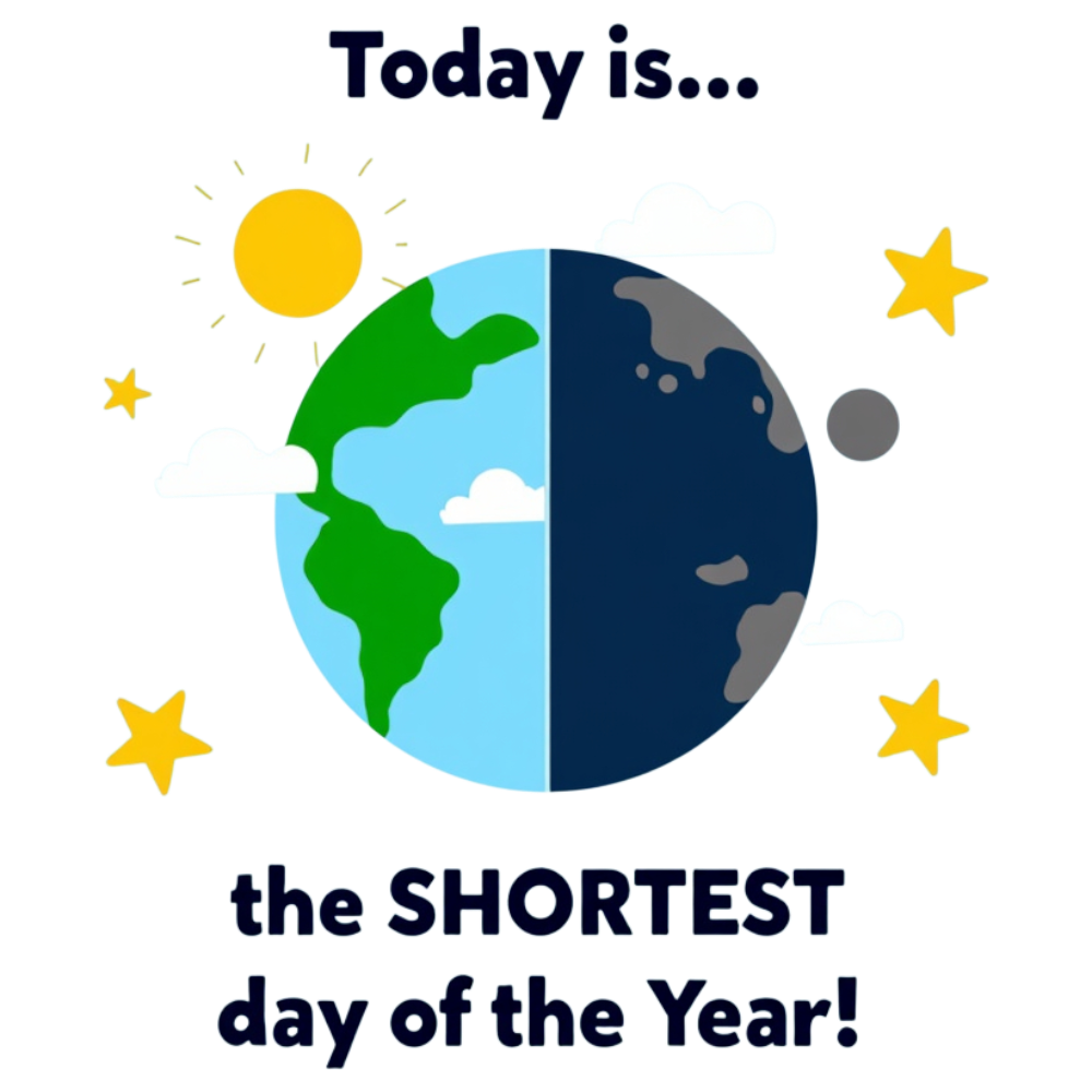 Earth's Shortest Day: Day and Night Cycle Illustration - Winter Solstice 21