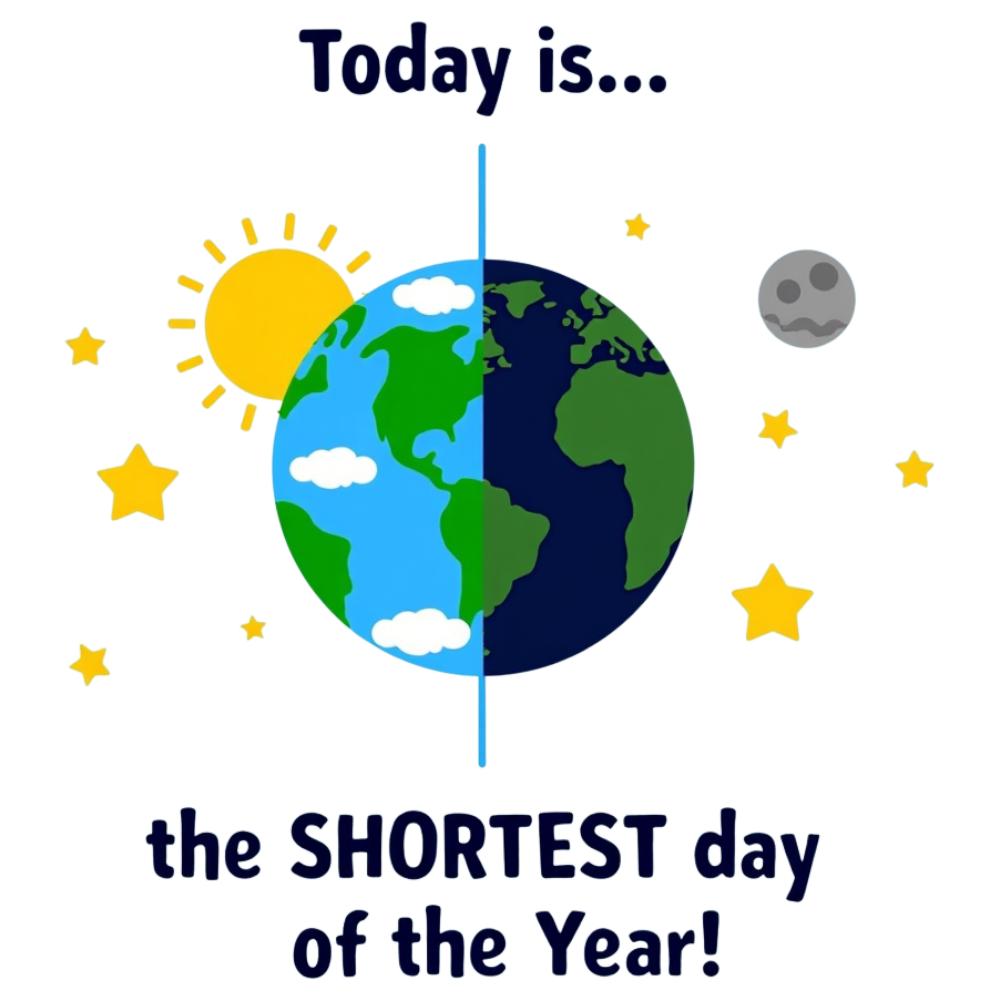 Winter Solstice Earth: Day & Night Cycle with Sun, Moon, and Stars Graphic - Winter Solstice 31