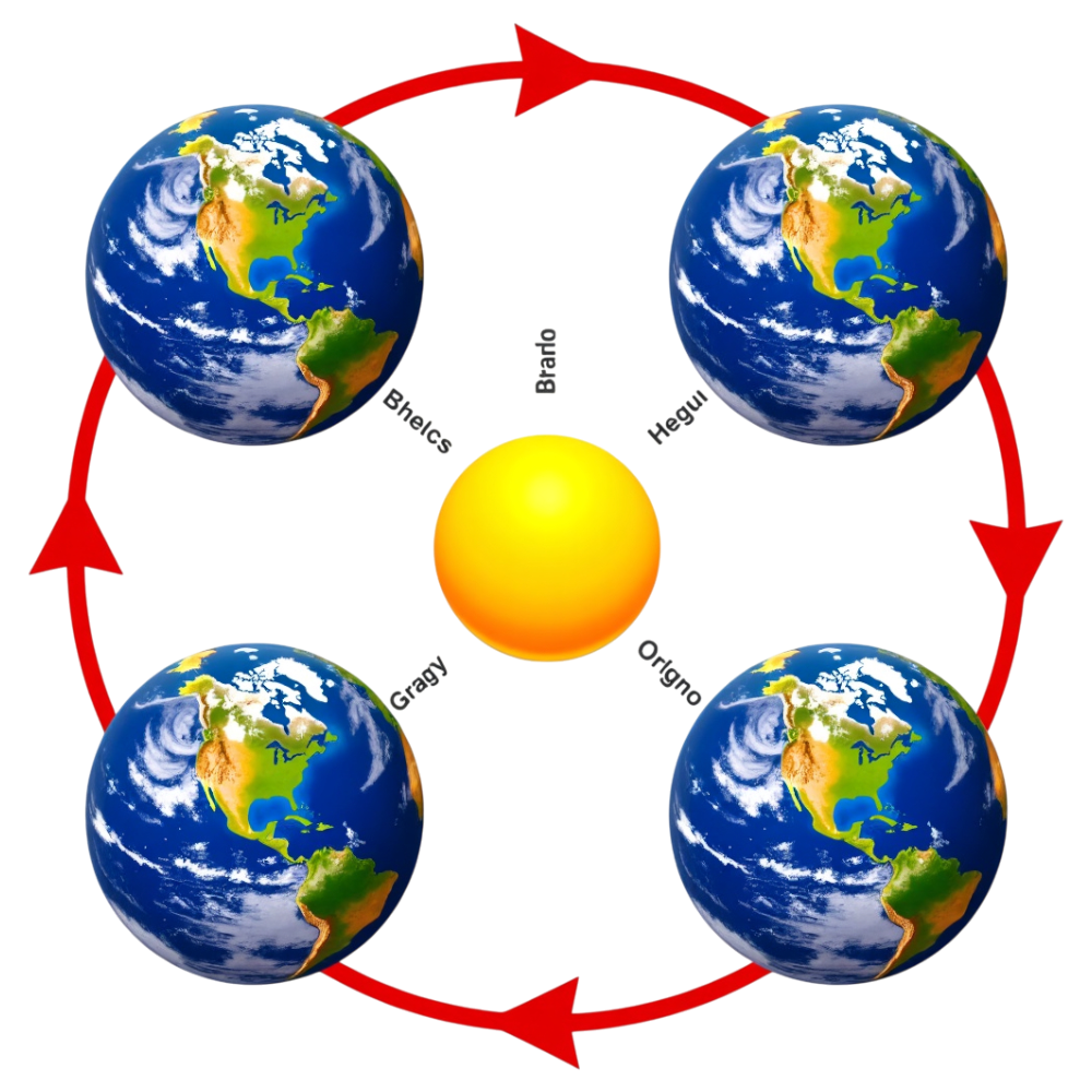 Earth Orbiting Sun: Celestial Movement & Seasons Cycle Illustration - Winter Solstice 7