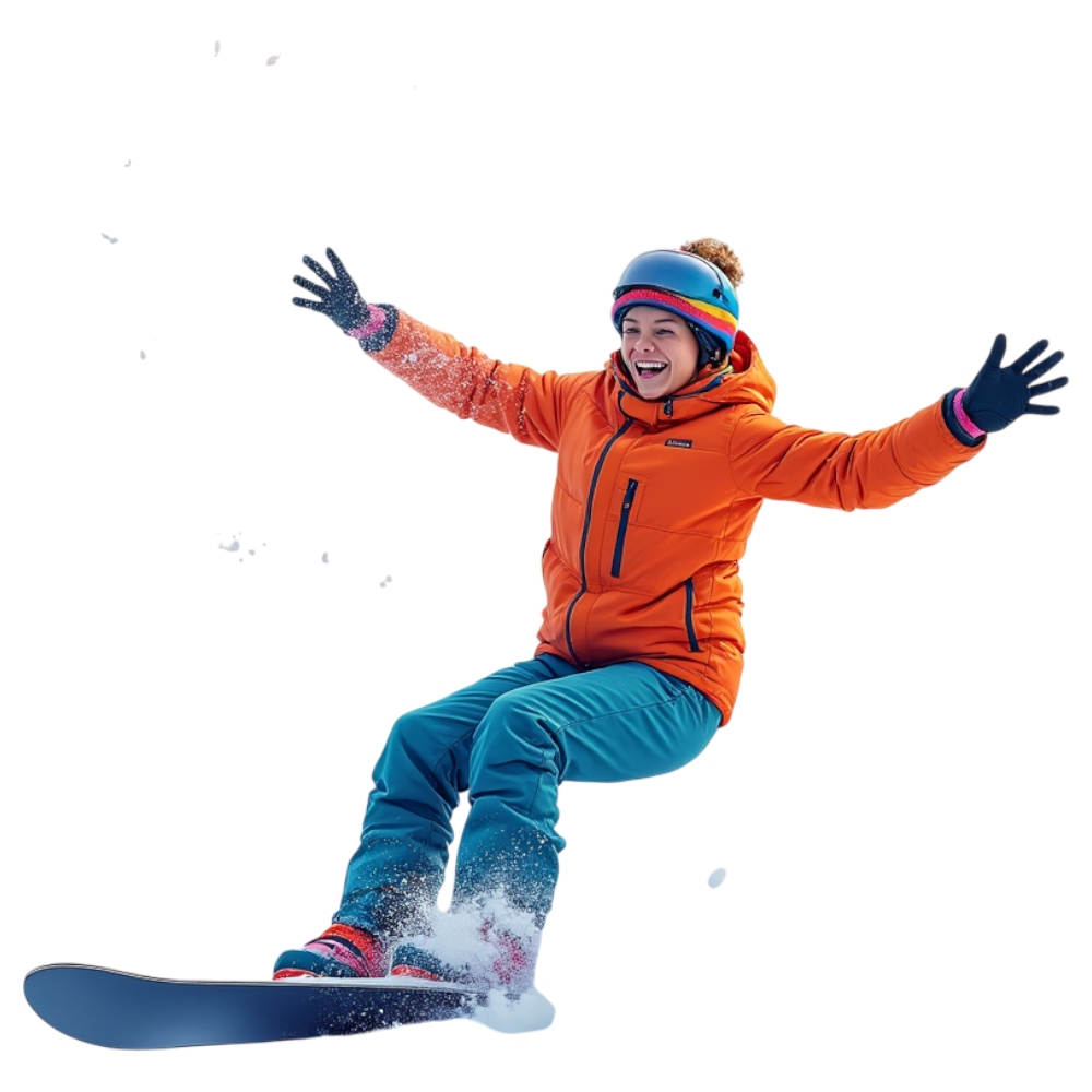 Smiling Woman Snowboarder in Colorful Winter Gear Enjoying Mountain Activity - World Snowboard Day 13
