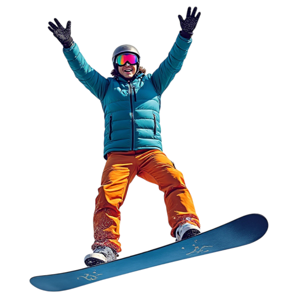 Dynamic Snowboarder Catching Air, Cheerful Winter Sports Athlete - World Snowboard Day 14