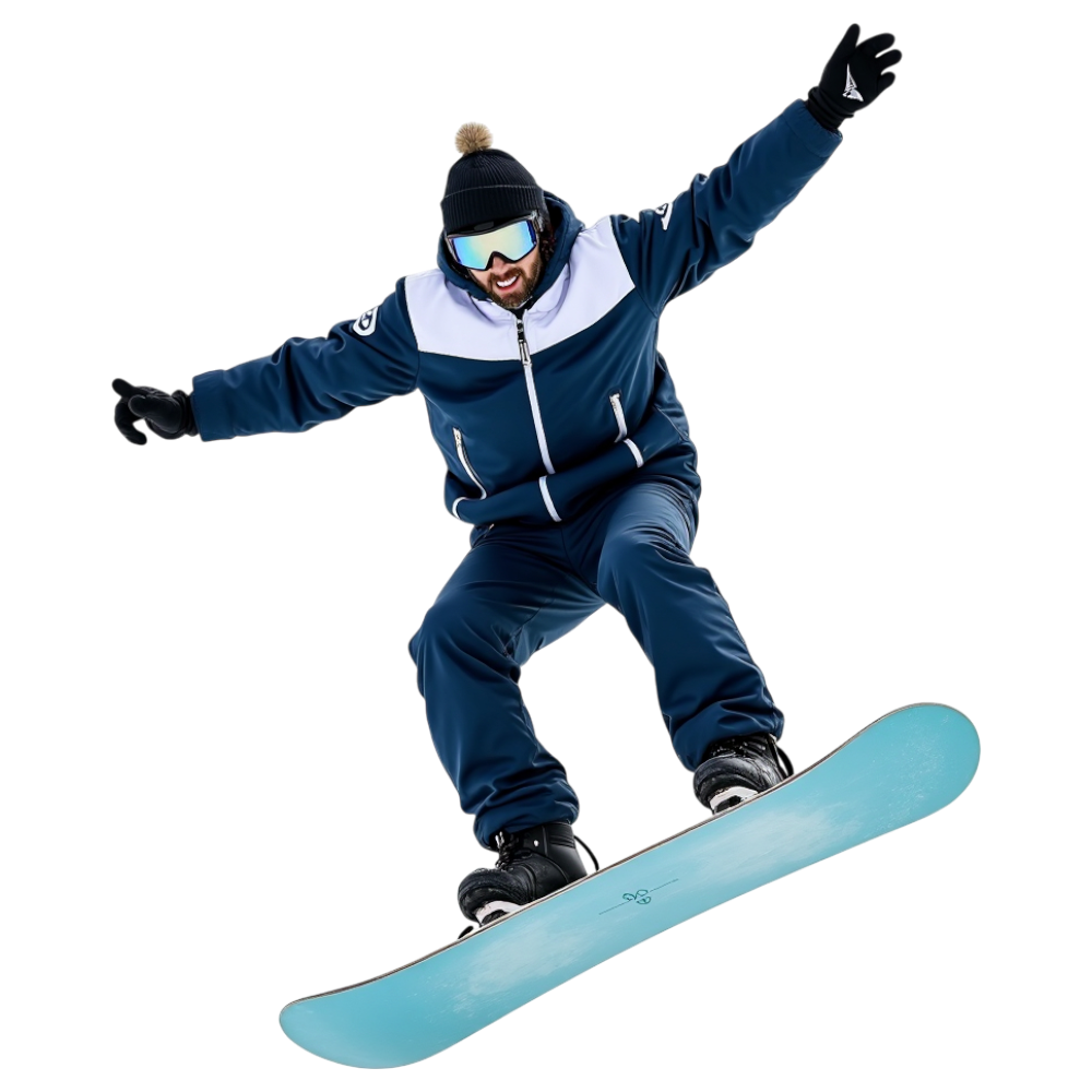 Dynamic Snowboarder Mid-Air Jump Action. Male Athlete in Winter Gear Performing Stunt. - World Snowboard Day 17
