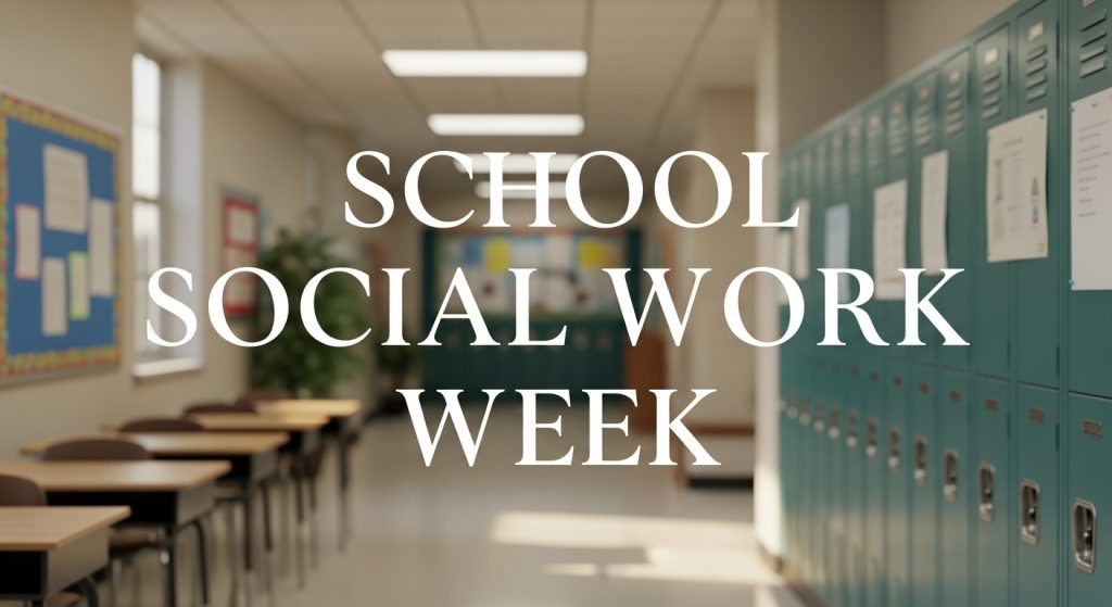 School Social Work Week on Blurred Academic Hallway Background - Featured Image 35