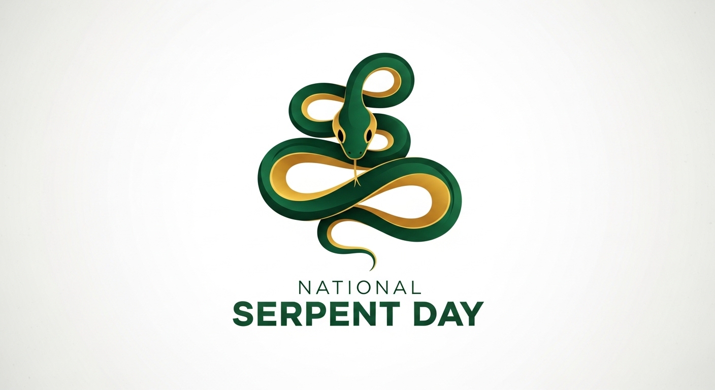 National Serpent Day Commemoration Graphic with Stylized Green and Gold Snake - Feature Imagefeb01 2