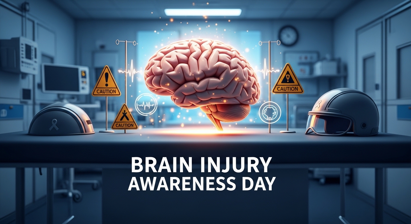 Brain Injury Awareness Day: Medical Concept with Anatomical Brain and Protective Gear - Featured Image 141