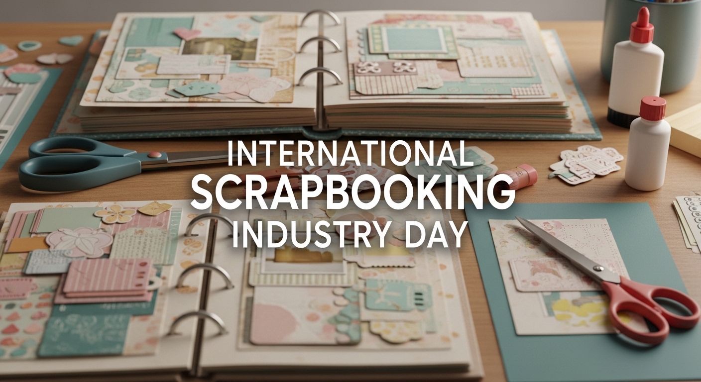 Creative Scrapbooking Project with Craft Supplies, Paper & Embellishments on Wooden Desk - Featured Image 148