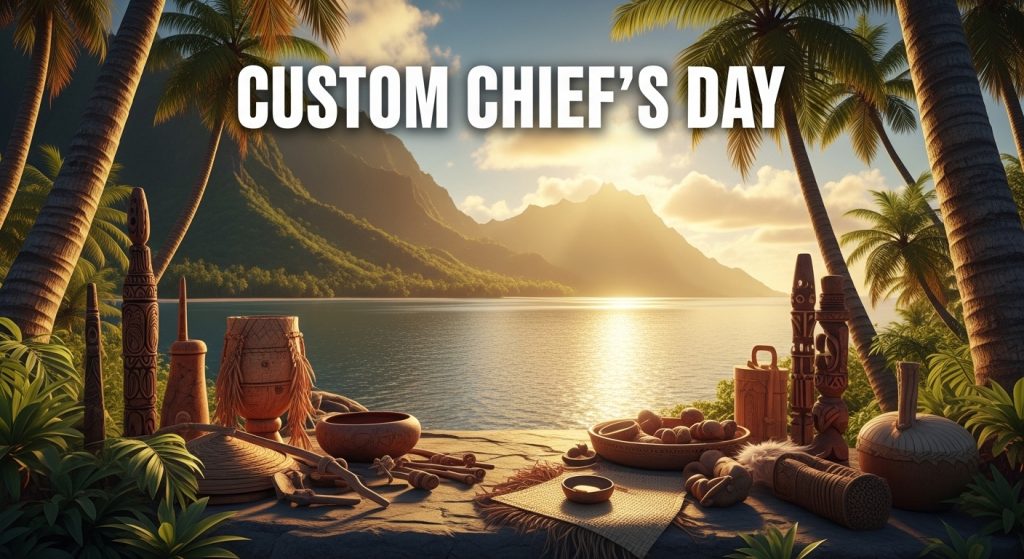 Custom Chief's Day: Tropical Island Sunset Celebration with Traditional Cultural Artifacts - Featured Image 160