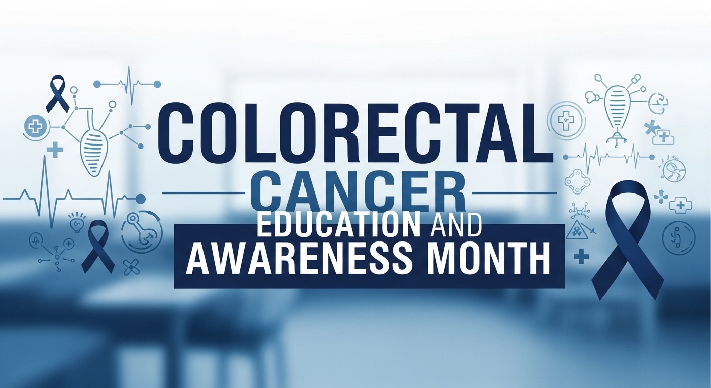 Colorectal Cancer Awareness Month with Blue Ribbons & Medical Symbols - Featured Image 46