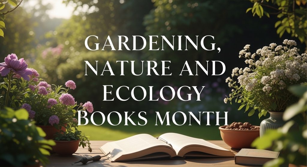 Gardening, Nature & Ecology Books Month Promotion with Open Book and Flowers in a Garden Setting - Featured Image 53