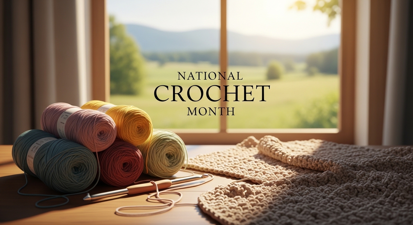Celebrating National Crochet Month: Yarn, Hook, and Handcrafted Textile by Window - Featured Image 70