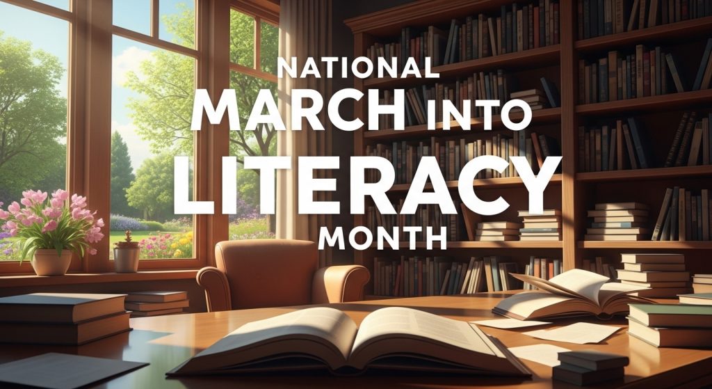 National March into Literacy Month Promotion in Academic Study Room Setting - Featured Image 75