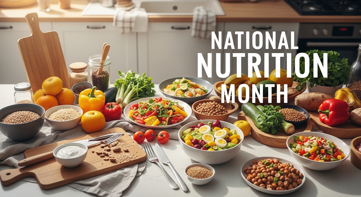 National Nutrition Month. Fresh Healthy Food Display. Balanced Diet & Nutritious Ingredients. - Featured Image 78