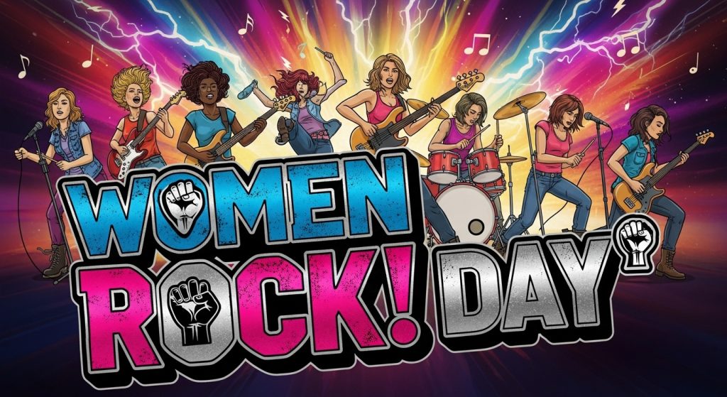Women Rock! Day Illustration with Energetic Female Musicians Performing - Feature Image Jan 105