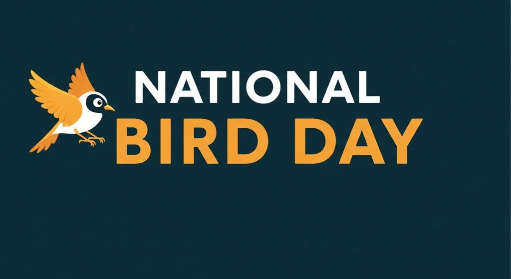 National Bird Day Banner with Stylized Flying Bird Graphic - Feature Image Jan 116