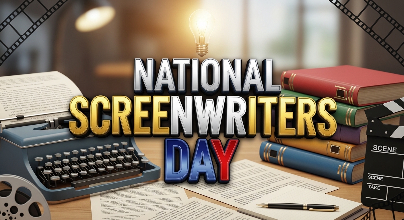 National Screenwriters Day Creative Concept with Film and Writing Tools - Feature Image Jan 119