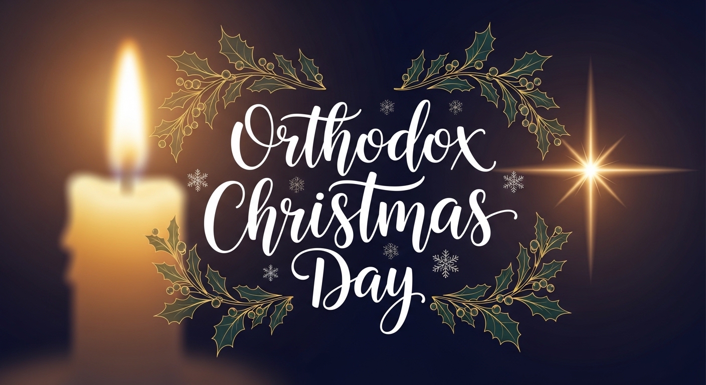 Orthodox Christmas Day Celebration with Festive Holly, Candle Glow & Guiding Star - Feature Image Jan 139