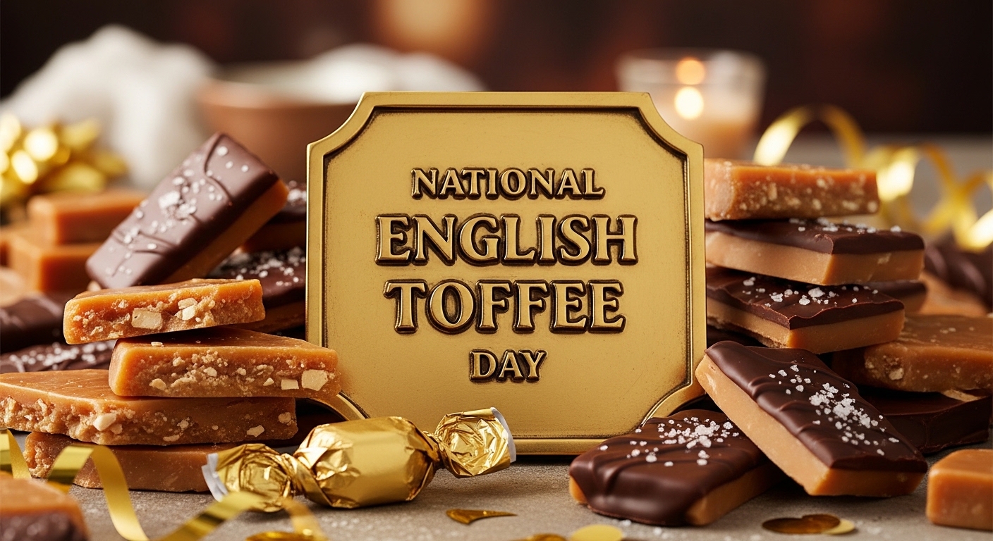 National English Toffee Day Celebration with Gourmet Candies and Golden Embellishments - Feature Image Jan 144
