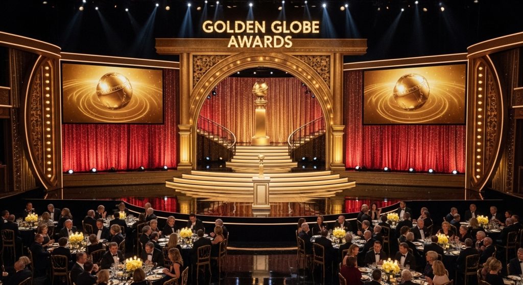 Golden Globe Awards Gala Stage with Audience and Elegant Setup - Feature Image Jan 152