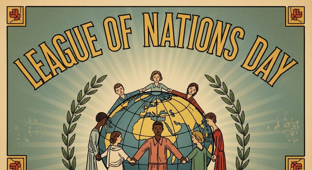 League of Nations Day Vintage Poster. Global Unity & World Peace Illustration - Feature Image Jan 162