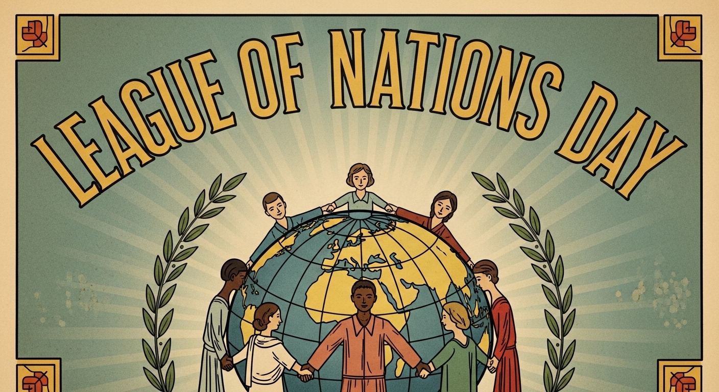 League of Nations Day Vintage Poster. Global Unity & World Peace Illustration - Feature Image Jan 162